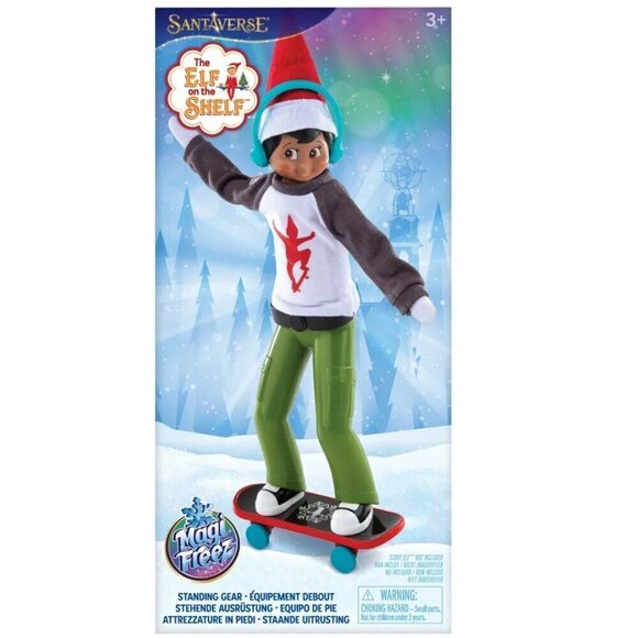 NWT - Elf on the Shelf MagiFreez Holly Jolly Ollie Skateboard Set - Picture 1 of 3